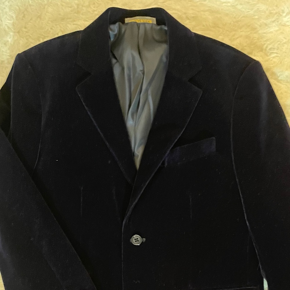 Boys’ Velvet Two Button Blazer